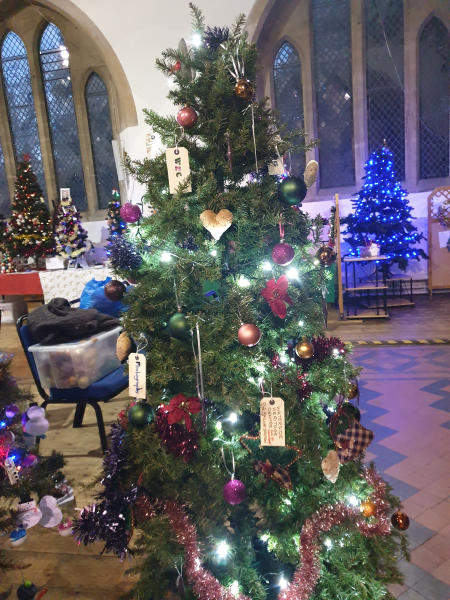 Our tree at the Christmas Tree Festival in St John's Church, Hythe, November 30th - December 10th.